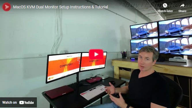 KVM Switch for Mac: Dual Monitor Setup for Macbook, Mini, & Pro