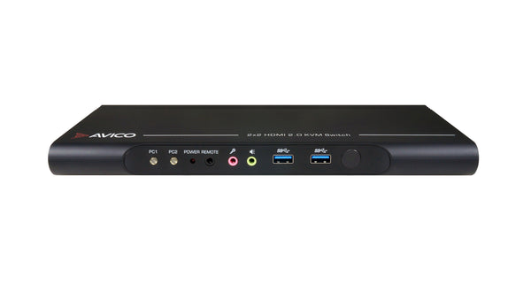 Dual Monitor KVM Switch 2 Computers 2 Monitors- HDMI 2.0 & USB 3.0-4K@60Hz, 1440p@144Hz, 1080p@240Hz -Compatible with Laptops, Desktops, Windows, and Apple M1/M2/M3/M4 OS