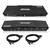 TESmart 4 Port KVM HDMI 2.0 Video Switch - 4K 60Hz UHD - Audio Output, USB Sharing