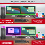 Dual Monitor KVM Switch 2 Computers 2 Monitors- HDMI 2.0 & USB 3.0-4K@60Hz, 1440p@144Hz, 1080p@240Hz -Compatible with Laptops, Desktops, Windows, and Apple M1/M2/M3 OS